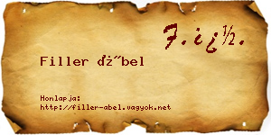 Filler Ábel névjegykártya